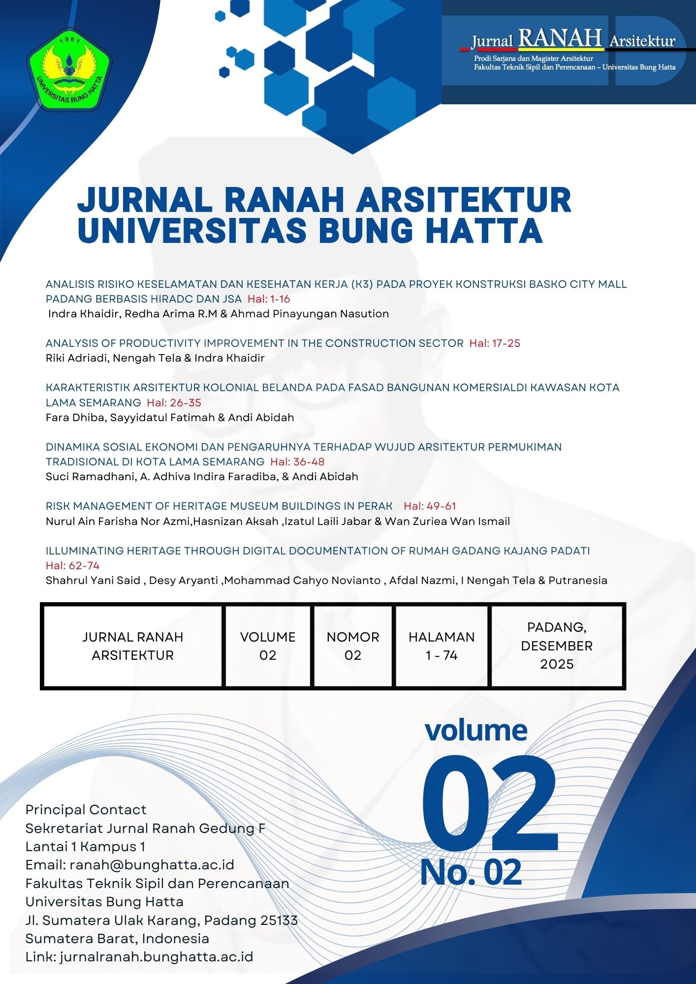 					View Vol. 2 No. 02 (2025): Kumpulan Jurnal Ranah Arsitektur - Desember 2025
				